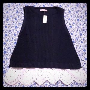 Brand new never before worn Loft navy knit top
